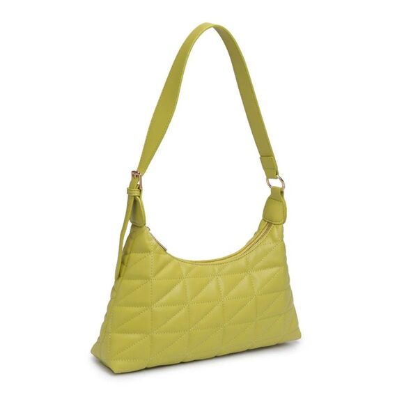 NWT Urban Expressions Bodhi Quilted Vegan Leather Shoulder Purse Bag in Citron - Picture 3 of 14